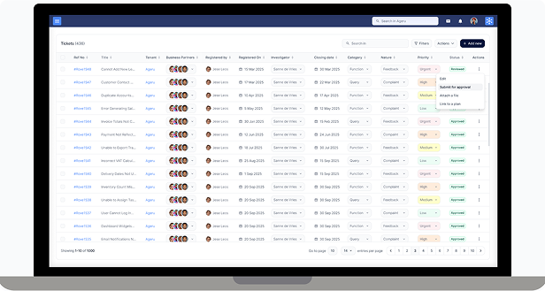 Sample screen of the BNR-Quality dashboard